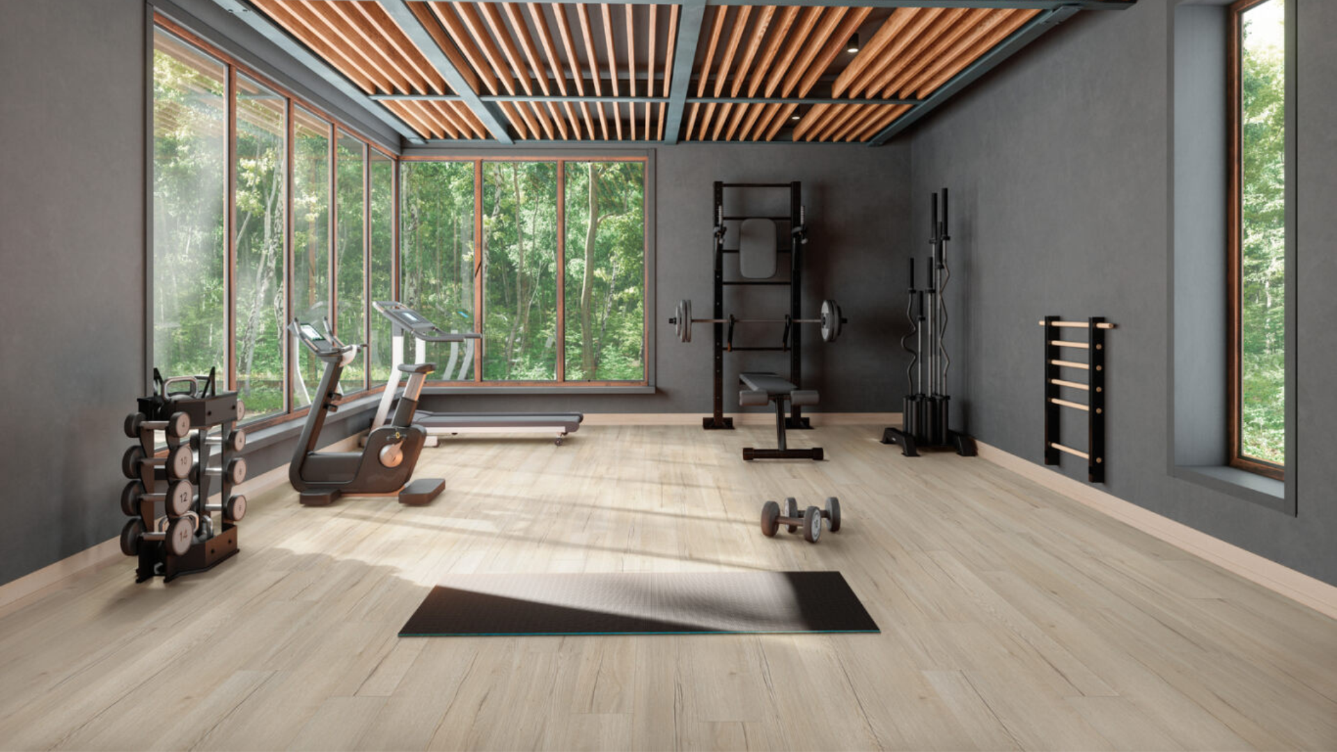 CoreLogic Easy Street Four Seasons Blonde Luxury Vinyl Flooring LVP for Gym